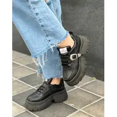 MAGDALENA SHOES - Zapatillas 879 Chunky Negro con Hebilla