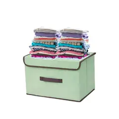 GENERICO - Caja Organizadora Elegante de Tela en Color Verde