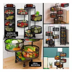 GENERICO - Repisa Frutera para Cocina en Color Negro Y+Regalo Stickers