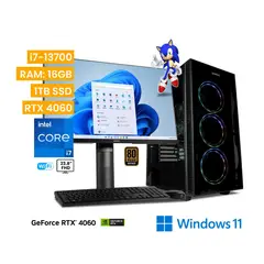 VASTEC - Computadora Gamer Sonic i7-13700,16GB, 1TB, RTX 4060, Win 11 Home
