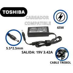 GENERICO - CARGADOR PARA LAPTOPS TOSHIBA 19V 342A 5525 COMPATIBLE