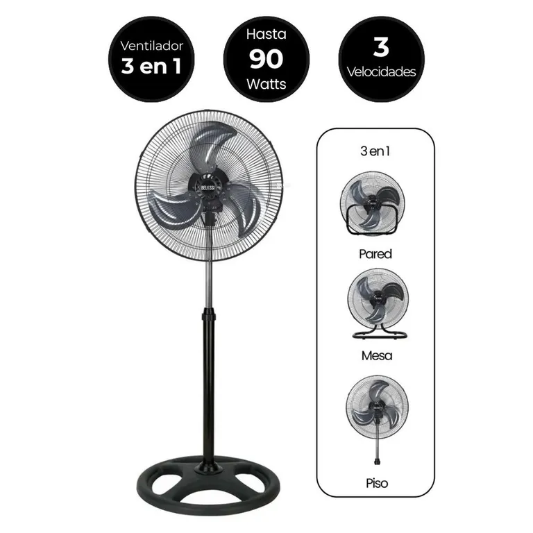Ventilador 3 En 1 Industrial 18", 90W, 3 Velocidades