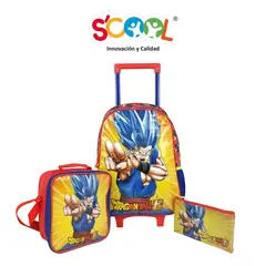 SCOOL - - Set mochirueda oficio lonchera y cartuchera Dragon Ball