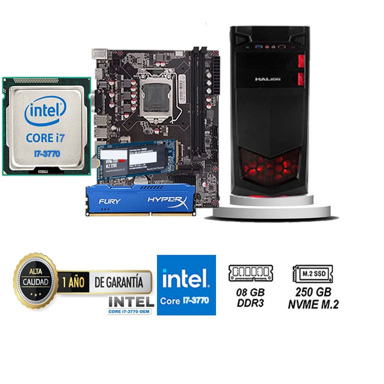 COMPUTADORA DE ESCRITORIO CORE I7 3770 8GB RAM 250 GB SSD M2