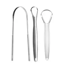 GENERICO - Limpiador De Lengua Acero Inoxidable Higiene Bucal 3 PCS