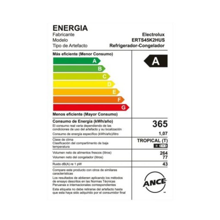 Refrigeradora 341L No Frost ERTS45K2HUS