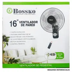 BOSSKO - Ventilador de Pared BK-8452PD + Control Remoto