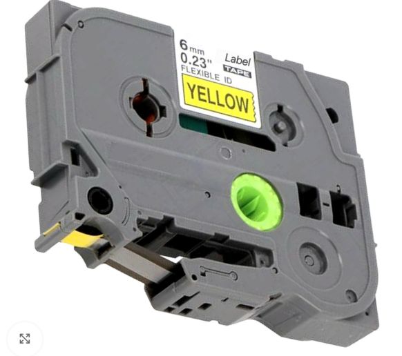 CINTA BROTHER COMPATIBLE Tz2-FX611 6MM LETRA NEGRO SOBRE AMARILLO