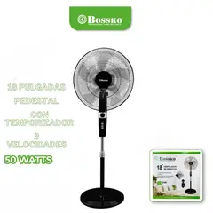 BOSSKO - Ventilador Pedestal 18″ con Temporizador - BK8459VN
