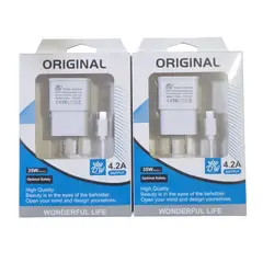 GENERICO - CARGADOR PARA TELEFONOS MOVILE ORIGINAL DE USB A TIPO C BLANCO 35W