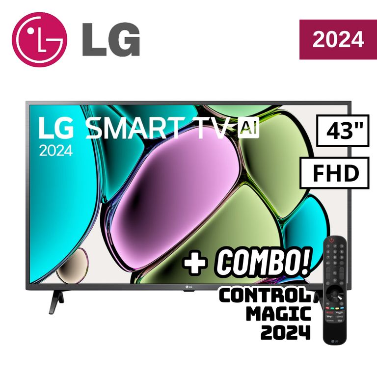 TELEVISOR 43 SMART TV THINQ AI WEBOS HUB FHD LED 2024 - 43LR6000PSA + CONTROL MAGIC 2024