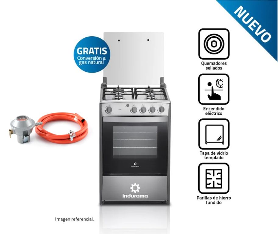 COCINA 4 QUEMADORES CORUÑA + Válvula para Gas
