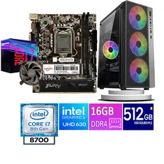 INTEL - COMPUTADORA DE ESCRITORIO CORE I7 8700 16GB RAM 512 GB SSD M2