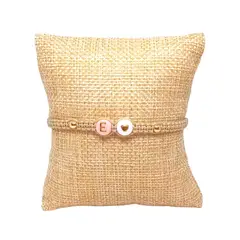 LUCYANA JOYAS Y ACCESORIOS - Pulsera Mujer de Hilo con Letra Inicial E y Corazón - Joyas Lucyana