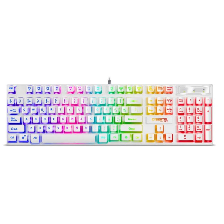 Teclado Gamer Semi Mecánico Cybertel Xtreme White Rgb