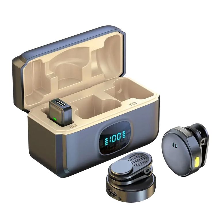 Micrófono inalámbrico USB C - 2 micrófonos 1 transmisor USB C