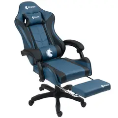 DREIZT - Silla Gamer Ergonómica Shine Azul Indigo Posapies Reclinable