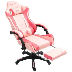 DREIZT - Silla Gamer Ergonómica Shine Rosado Caramelo Posapies Reclinabl
