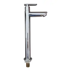 GENERICO - Grifo Caño Alto 30cm para Ovalin o Bowl Pico Recto Acero Cromado