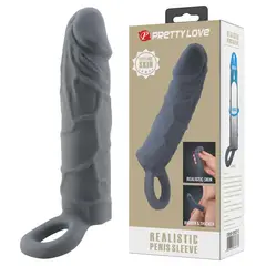 PRETTY LOVE - FUNDA EXTENSORA DE PENE 18 CM - BLACK POWER