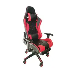 TEMEL - Silla Gamer iMUEBLES Rojo Reclina 180° con Reposapiés.