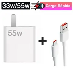 GENERICO - Cargador Para Xiaomi Carga Rápida 33W a 55W + Cable Tipo C Redmi