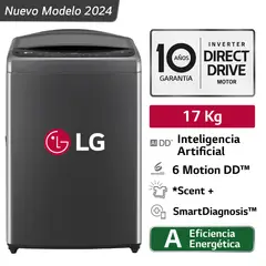 LG - Lavadora WT17BV6 17kg Ai DD Inteligencia Artificial Carga Superior Negro Claro