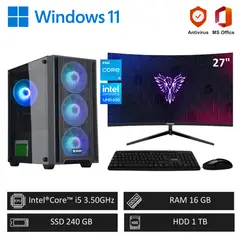 INTEL - Computadora PC Core i5 16GB RAM 240GB SSD+1TB HDD + Monitor 27¨ FHD