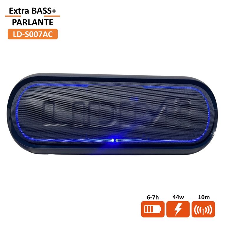 Parlante Portátil USB BASS+ LD-S007AC 44W 220V - Azul