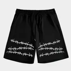 YANSUS - Short Hombre Negro Algodon Alambre