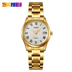 SKMEI - RELOJ 2178 DORADO CORREA ACERO PARA MUJER