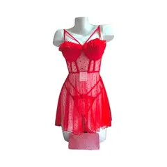 GENERICO - BABYDOLL DE ENCAJE LENCERÍA SEXY