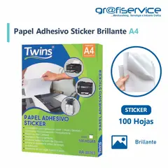 GENERICO - Papel Etiqueta Brillante A4 Twins 100h 135g