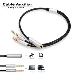 GENERICO - Cable de Audio Spliter 2 Plug a 1 Jack Stereo