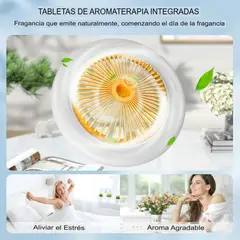 GENERICO - VENTILADOR Y FOCO CON CÁPSULA DE AROMA Y CONTROL 3 NIVELES DE LUZ LED 4 EN 1 DE TECHO AHORRADOR NARANJA