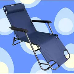 GENERICO - SILLA SILLÓN SOFÁ RECLINABLE TERRAZA AZUL