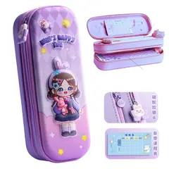 GENERICO - Cartuchera estuche Kawai 3D para lápices doble capa