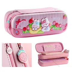 GENERICO - Cartuchera estuche Kawai 3D para lápices doble capa