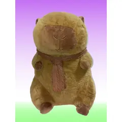 GENERICO - PELUCHE CAPIBARA SUAVE 50 CM GRANDE CON BUFANDA MARRÓN