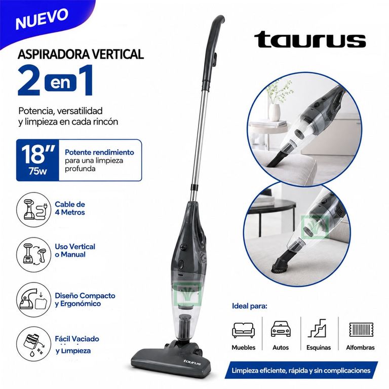 Aspiradora Vertical 2 en 1 TVC-1000G