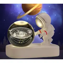 GENERICO - ESFERA CRISTAL LÁMPARA LUZ LED MULTICOLOR 3D ASTRONAUTA ADORNO DECORATIVO