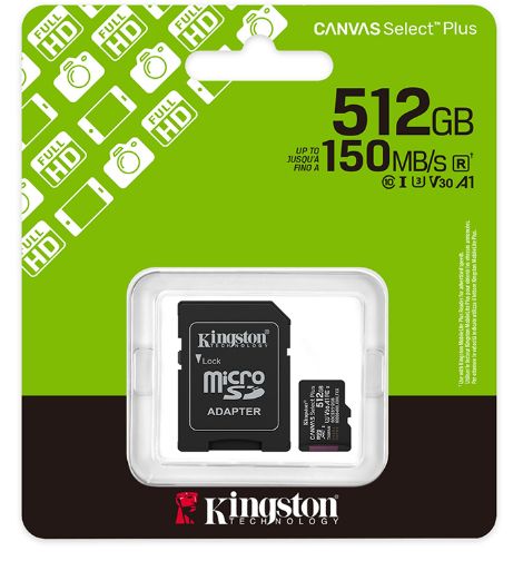 Memoria Micro Sd 512 Gb. Clase 10 150 Mb/s