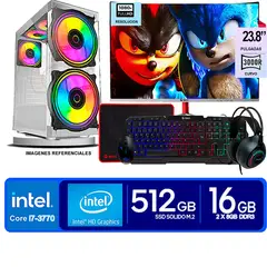 INTEL - Computadora Pc Core i7 3770 Monitor 24 fhd' RAM 16 GB SSD 500 GB