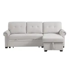 GENERICO - Sofá Seccional Cama Ruiz + Baúl Izquierdo - Beige