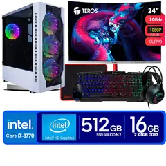 INTEL - Computadora Pc Core i7 3770 Monitor 24 fhd' RAM 16 GB SSD 500 GB