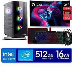INTEL - Computadora Pc Core i7 3770 Monitor 24 fhd' RAM 16 GB SSD 500 GB