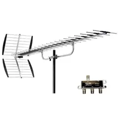 Easy Corp - ANTENA DIGITAL GRANDE PARA 3 TELEVISORES CANALES EN HD CON SPLITTER