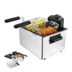 MORLEY - Freidora Eléctrica con 3 Canastillas 5.5Lts