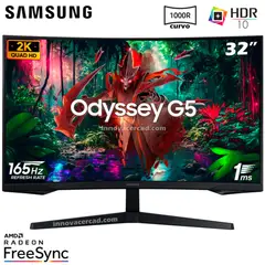 SAMSUNG - Monitor Odyssey G5 LS32CG552ELXPE 32 QHD 2K 165Hz 1Ms HDR.
