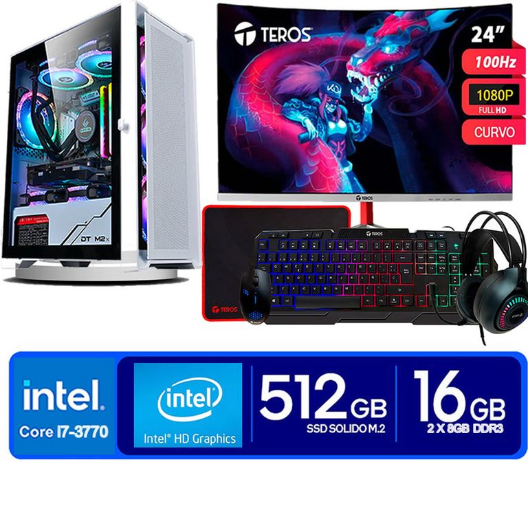 Computadora Pc Core i7 3770 Monitor 24 fhd' RAM 16 GB SSD 500 GB